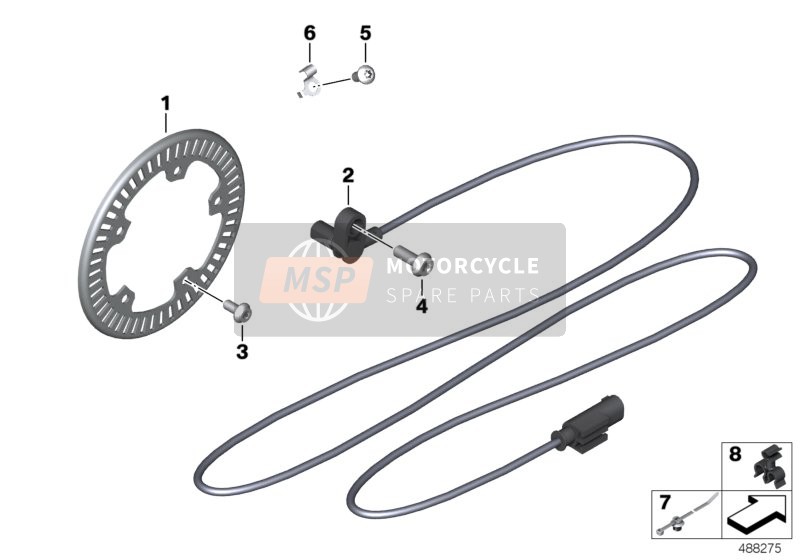 BMW F 850 GS (0B09, 0B19) 2017 Sensor revoluciones, trasera para un 2017 BMW F 850 GS (0B09, 0B19)