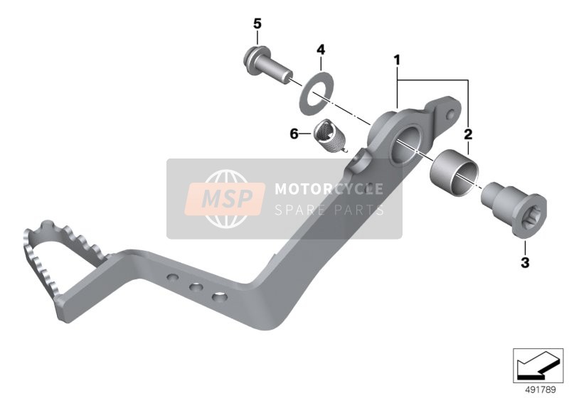 BMW F 850 GS (0B09, 0B19) 2019 Pédale de frein pour un 2019 BMW F 850 GS (0B09, 0B19)