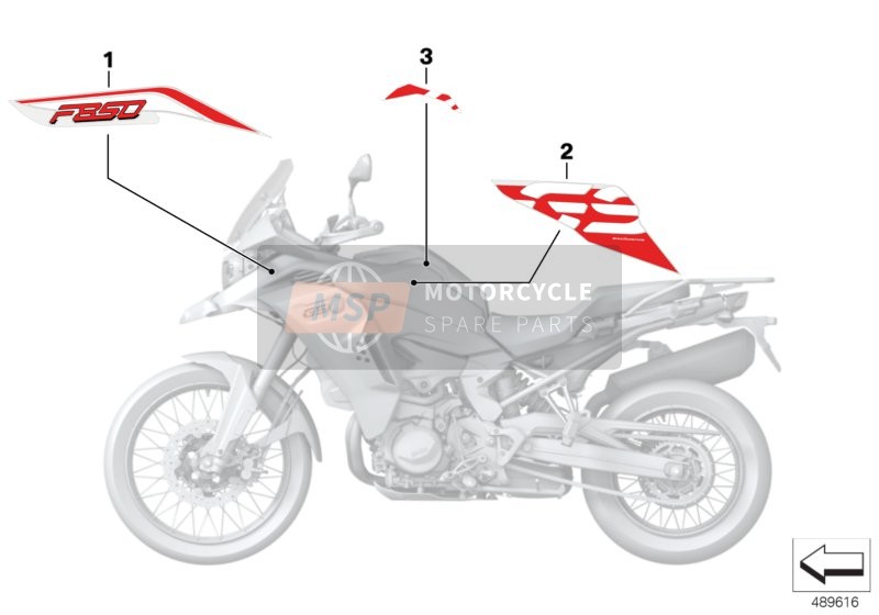 BMW F 850 GS Adve. (0K01, 0K03) 2019 Etiquette adhésive 2 pour un 2019 BMW F 850 GS Adve. (0K01, 0K03)