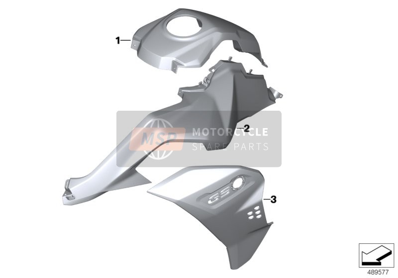 BMW F 850 GS Adve. (0K01, 0K03) 2019 Painted Parts YN2H Ice-Gray for a 2019 BMW F 850 GS Adve. (0K01, 0K03)