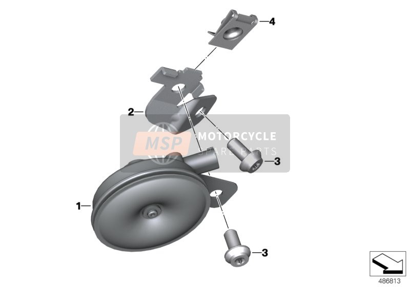 BMW F 850 GS Adve. (0K01, 0K03) 2018 HORN for a 2018 BMW F 850 GS Adve. (0K01, 0K03)