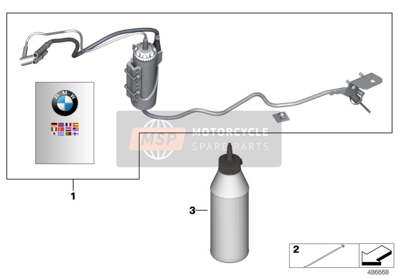 BMW F 850 GS Adve. (0K01, 0K03) 2017 Système de graissage de chaîne pour un 2017 BMW F 850 GS Adve. (0K01, 0K03)
