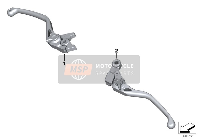 BMW F 850 GS Adve. (0K01, 0K03) 2018 HP HAND LEVER, MILLED for a 2018 BMW F 850 GS Adve. (0K01, 0K03)
