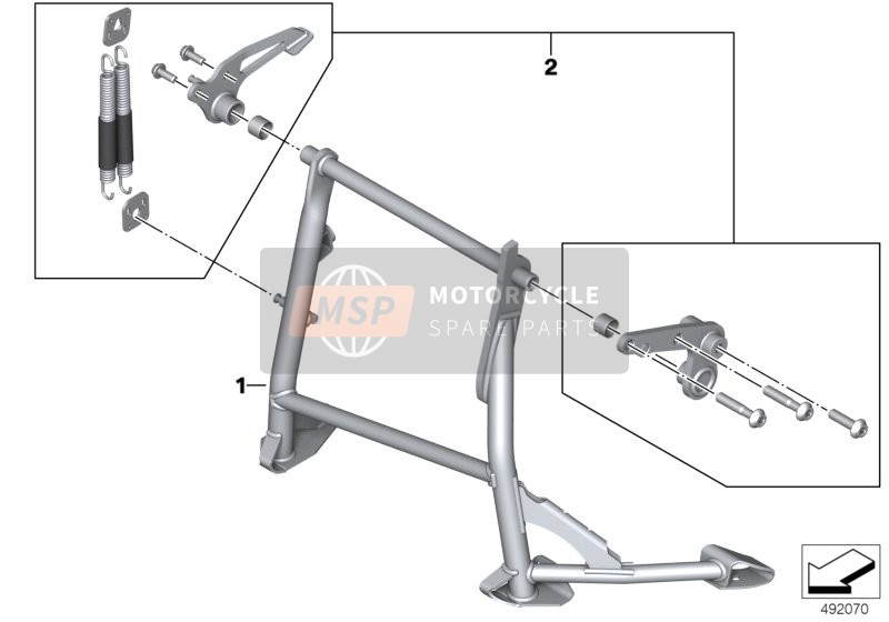 BMW F 850 GS Adve. (0K01, 0K03) 2019 Béquille centrale 2 pour un 2019 BMW F 850 GS Adve. (0K01, 0K03)