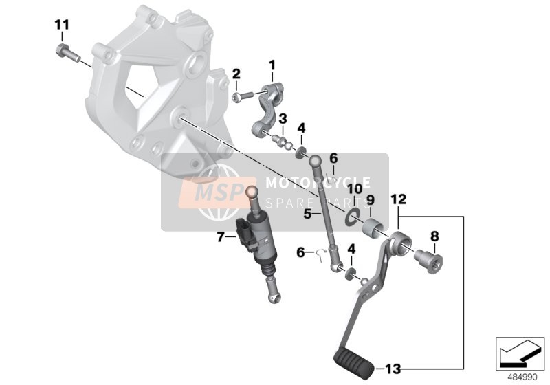BMW F 850 GS Adve. (0K01, 0K03) 2017 Outside shift-control components for a 2017 BMW F 850 GS Adve. (0K01, 0K03)