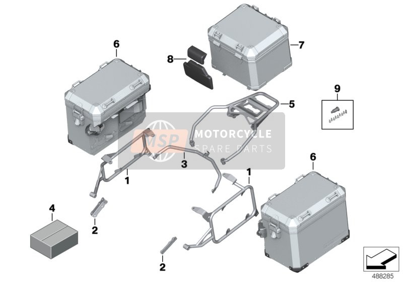 BMW F 850 GS Adve. (0K01, 0K03) 2019 Système de bagages en aluminium pour un 2019 BMW F 850 GS Adve. (0K01, 0K03)