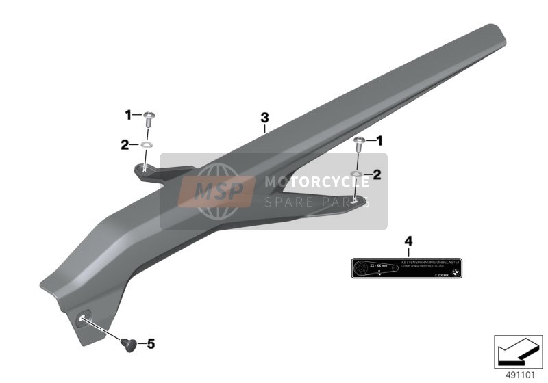 BMW F 850 GS Adve. (0K01, 0K03) 2019 Chain guard for a 2019 BMW F 850 GS Adve. (0K01, 0K03)