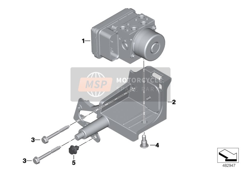 BMW F 850 GS Adve. (0K01, 0K03) 2019 Modulatore di pressione ABS per un 2019 BMW F 850 GS Adve. (0K01, 0K03)