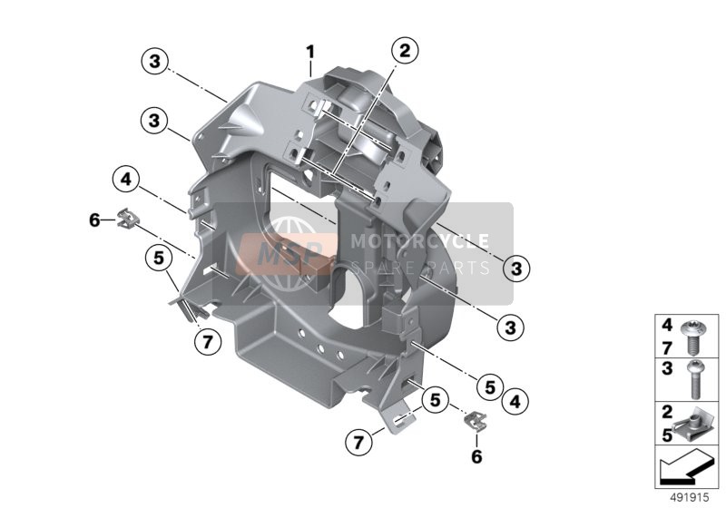 BMW F 850 GS Adve. (0K01, 0K03) 2018 FRONT PANEL CARRIER for a 2018 BMW F 850 GS Adve. (0K01, 0K03)