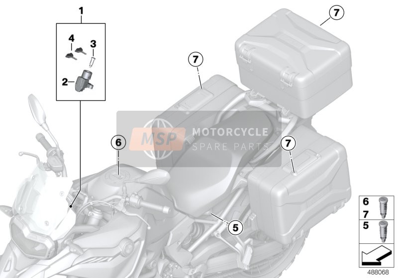 BMW F 900 R (0K11, 0K13) 2019 Fermeture synchronisée EWS 4 pour un 2019 BMW F 900 R (0K11, 0K13)