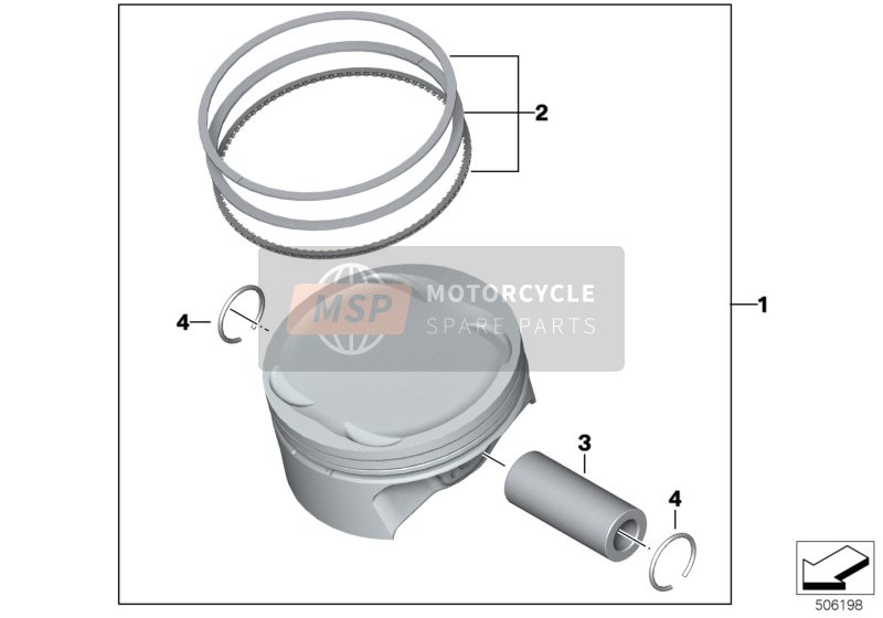 BMW F 900 R (0K11, 0K13) 2018 Piston with rings and wristpin for a 2018 BMW F 900 R (0K11, 0K13)