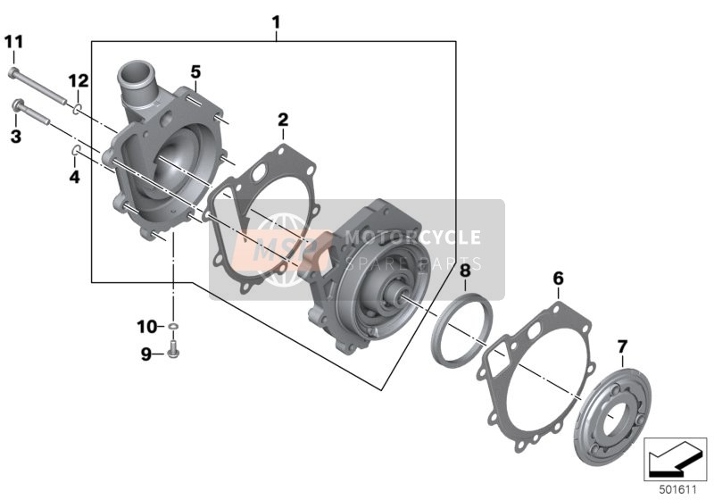 BMW F 900 R (0K11, 0K13) 2019 COOLANT PUMP WITH DRIVE for a 2019 BMW F 900 R (0K11, 0K13)