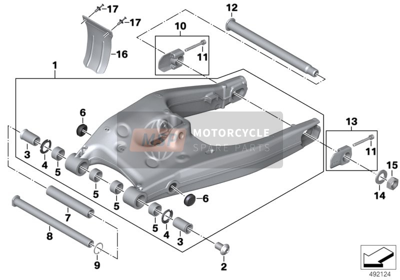 BMW F 900 R (0K11, 0K13) 2019 REAR WHEEL SWINGING ARM for a 2019 BMW F 900 R (0K11, 0K13)