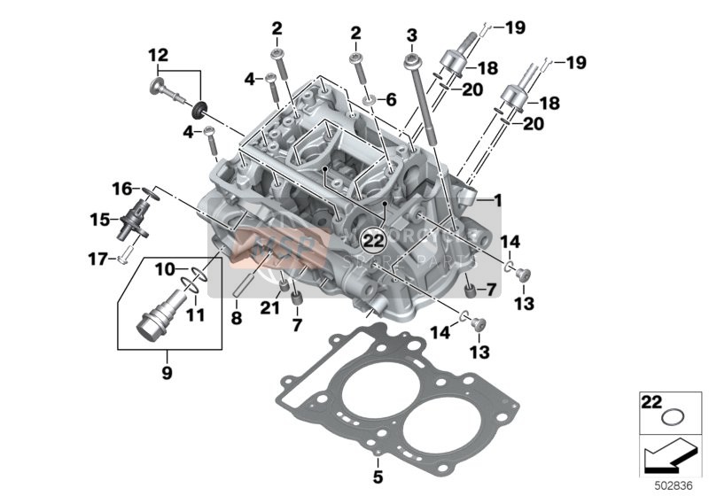 BMW F 900 R (0K11, 0K13) 2019 CYLINDER HEAD for a 2019 BMW F 900 R (0K11, 0K13)