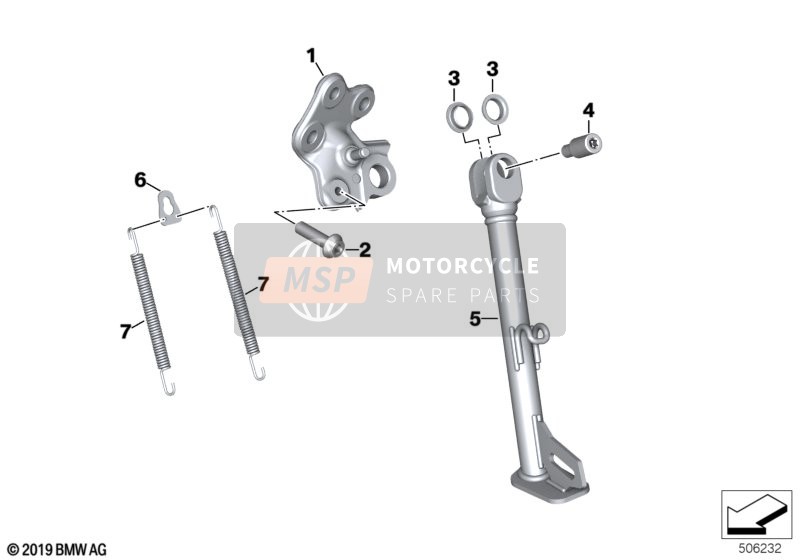 46538404251, Supporting Bracket F Side Stand, BMW, 0