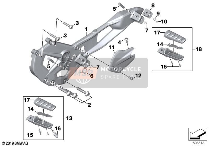 BMW F 900 R (0K11, 0K13) 2019 FOOTPEG SYSTEM 2 for a 2019 BMW F 900 R (0K11, 0K13)