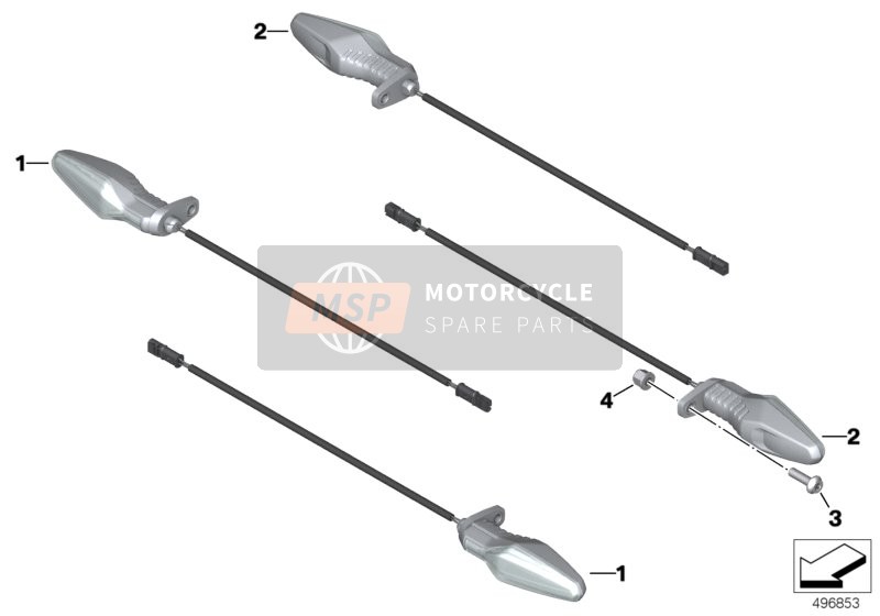 BMW F 900 R A2 (0K31) 2018 LED richtingaanwijzers voor een 2018 BMW F 900 R A2 (0K31)