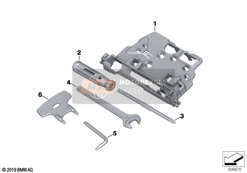 BMW F 900 R A2 (0K31) 2018 Autogereedschap / gereedschapskist voor een 2018 BMW F 900 R A2 (0K31)