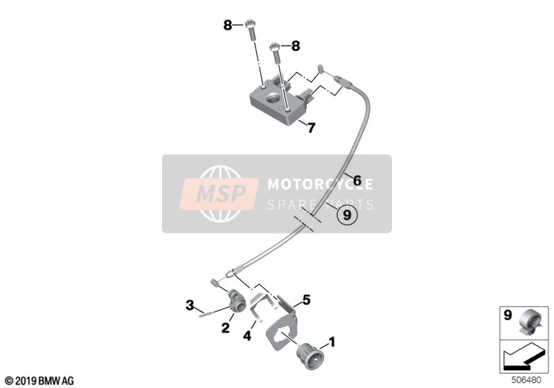 BMW F 900 XR (0K21, 0K23) 2018 Verrouillage de selle pour un 2018 BMW F 900 XR (0K21, 0K23)