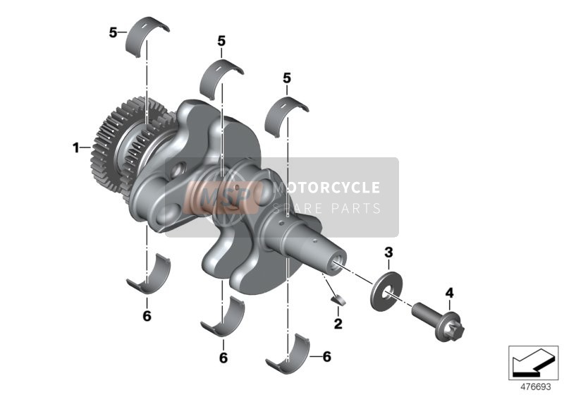 BMW F 900 XR (0K21, 0K23) 2018 CRANKSHAFT WITH BEARING for a 2018 BMW F 900 XR (0K21, 0K23)