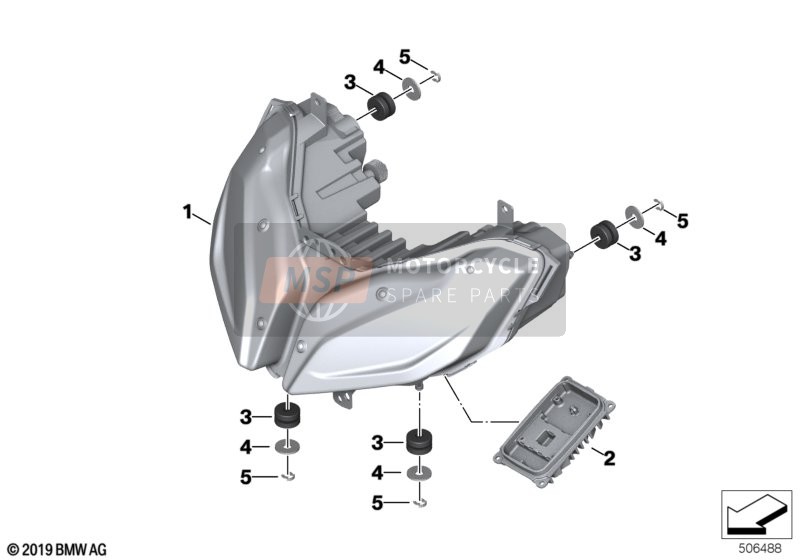 BMW F 900 XR (0K21, 0K23) 2018 Faro per un 2018 BMW F 900 XR (0K21, 0K23)