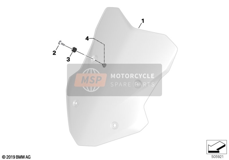 BMW F 900 XR A2 (0K41) 2018 WINDSHIELD for a 2018 BMW F 900 XR A2 (0K41)