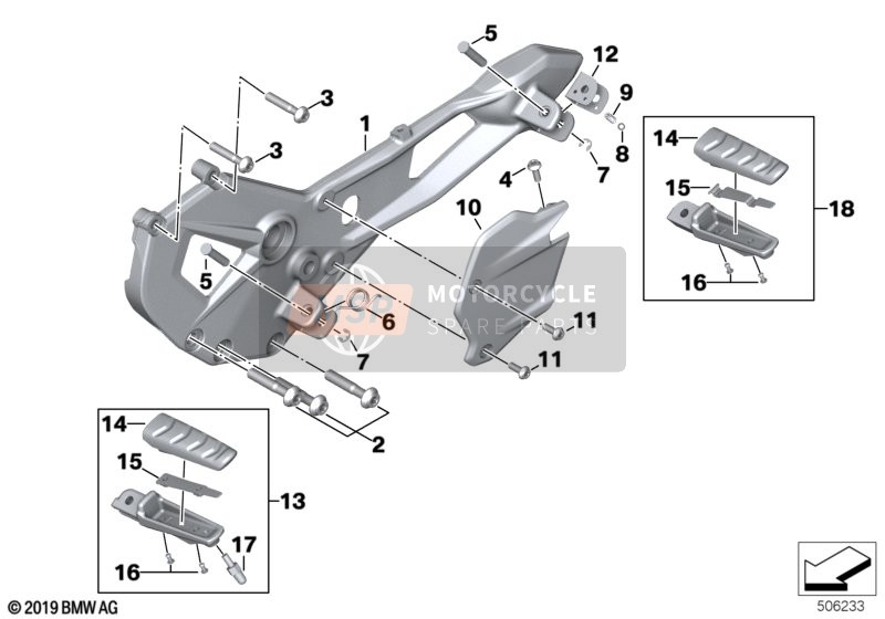 BMW F 900 XR A2 (0K41) 2018 Repose-pieds 2 pour un 2018 BMW F 900 XR A2 (0K41)