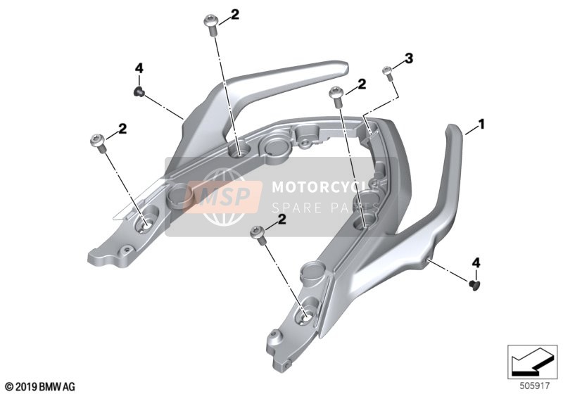 BMW F 900 XR A2 (0K41) 2019 Haltegriff hinten für ein 2019 BMW F 900 XR A2 (0K41)