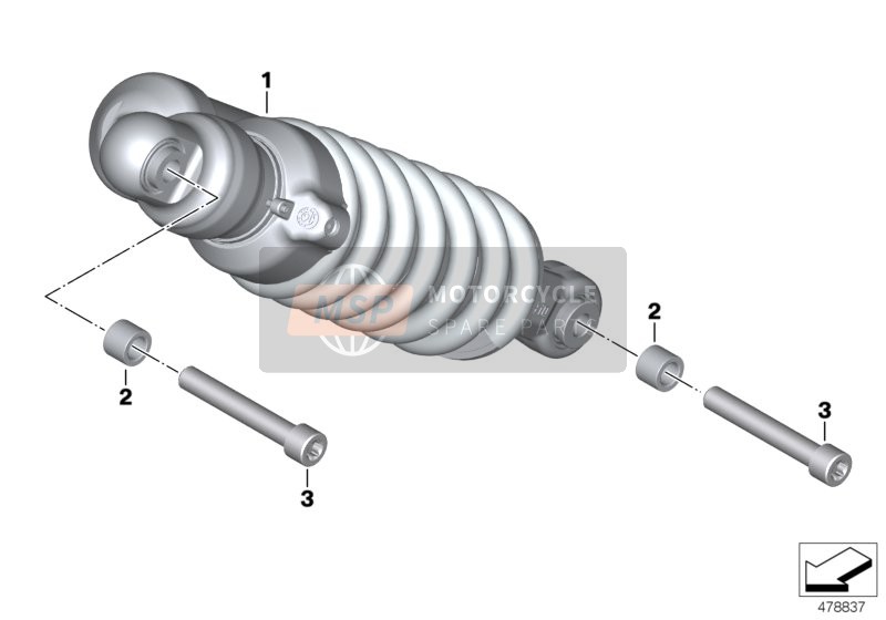 BMW F 900 XR A2 (0K41) 2018 SPRING STRUT, ESA, REAR for a 2018 BMW F 900 XR A2 (0K41)