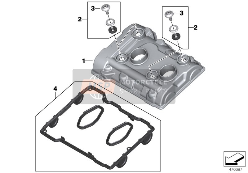 BMW F 900 XR A2 (0K41) 2018 Cubierta de tapa de cilindro para un 2018 BMW F 900 XR A2 (0K41)