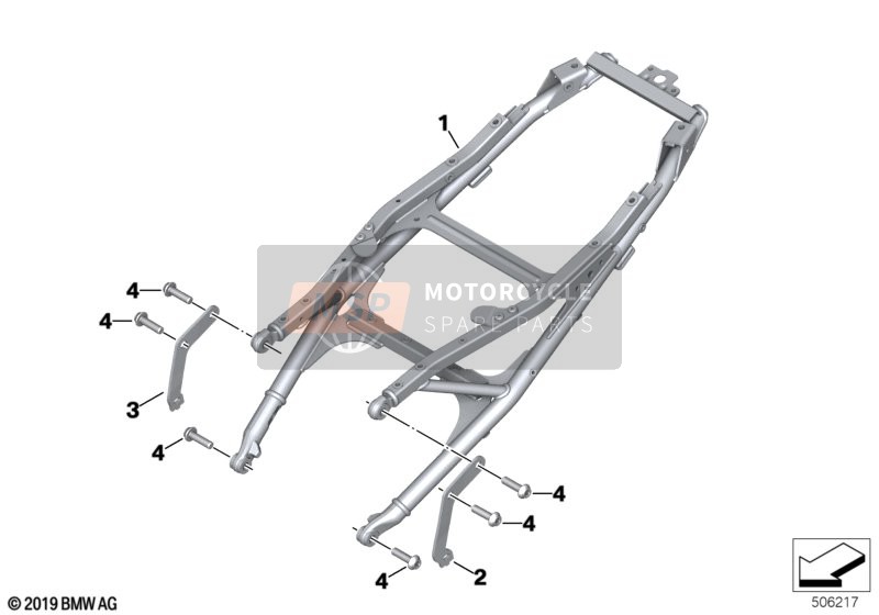 BMW F 900 XR A2 (0K41) 2018 Achterframe voor een 2018 BMW F 900 XR A2 (0K41)