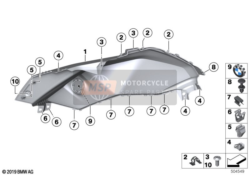 BMW F 900 XR A2 (0K41) 2019 FAIRING SIDE PANEL, FRONT for a 2019 BMW F 900 XR A2 (0K41)