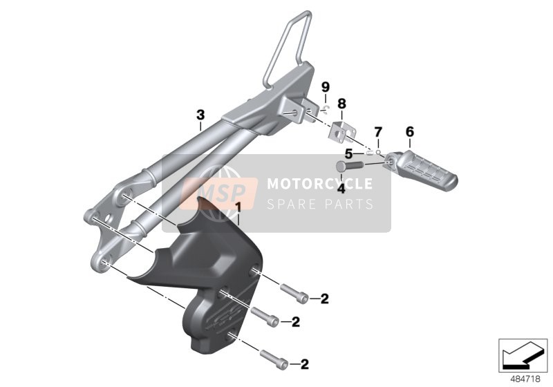 46718560598, Voetsteunbevestiging Achter Rechts, BMW, 0