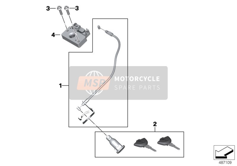 BMW G 310 GS (0G02, 0G12) 2017 Serrure de selle pour un 2017 BMW G 310 GS (0G02, 0G12)