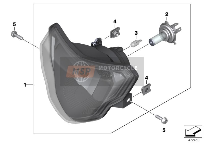 BMW G 310 GS (0G02, 0G12) 2019 SCHEINWERFER für ein 2019 BMW G 310 GS (0G02, 0G12)