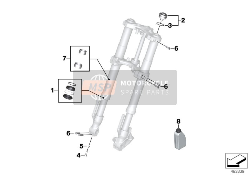 BMW G 310 GS (0G02, 0G12) 2019 SERVICE OF TELESCOPIC FORKS for a 2019 BMW G 310 GS (0G02, 0G12)