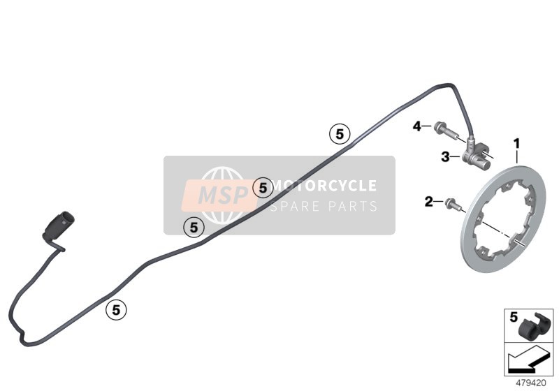 BMW G 310 GS (0G02, 0G12) 2016 ROTATIONAL-SPEED SENSOR, REAR for a 2016 BMW G 310 GS (0G02, 0G12)