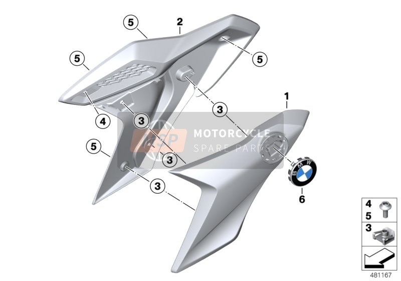 BMW G 310 GS (0G02, 0G12) 2019 Revestim.lateral delantero pieza bruta para un 2019 BMW G 310 GS (0G02, 0G12)