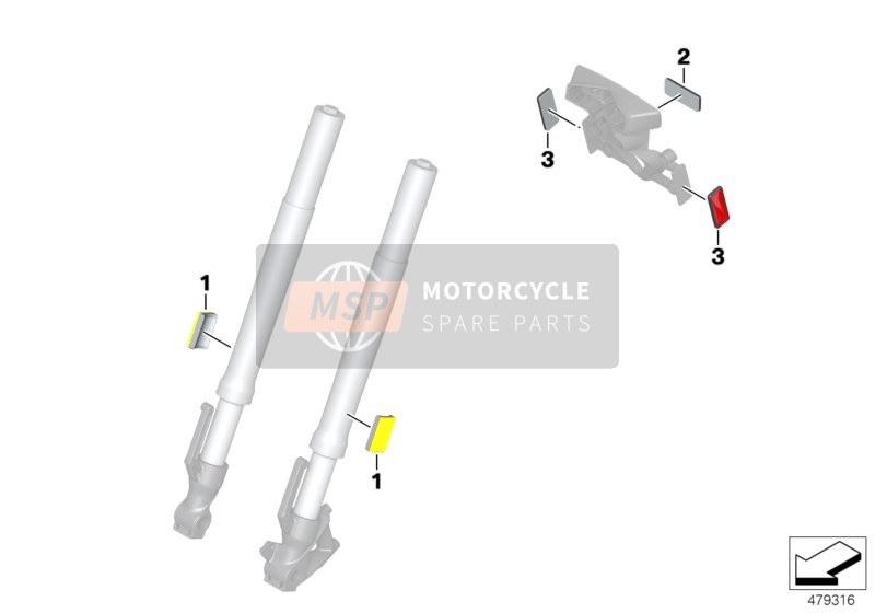 BMW G 310 R (0G01, 0G11) 2017 REFLECTORS for a 2017 BMW G 310 R (0G01, 0G11)