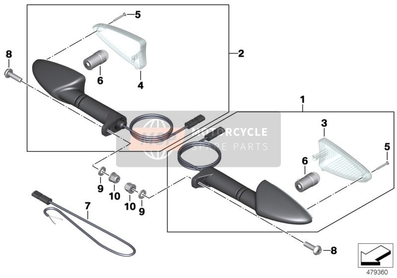 BMW G 310 R (0G01, 0G11) 2017 Turn signals, rear 1 for a 2017 BMW G 310 R (0G01, 0G11)