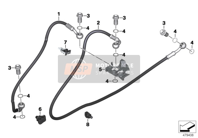 34329444384, Remslang Remcircuit Achter, BMW, 0