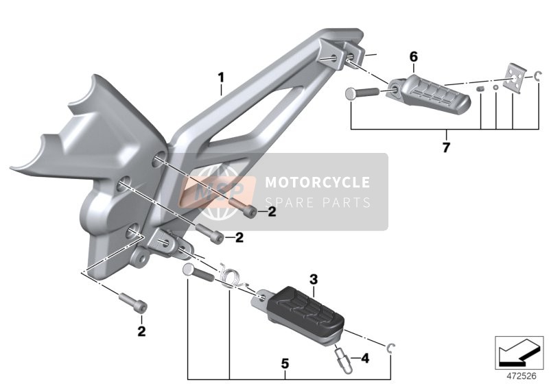 BMW G 310 R (0G01, 0G11) 2017 FOOTPEG SYSTEM for a 2017 BMW G 310 R (0G01, 0G11)