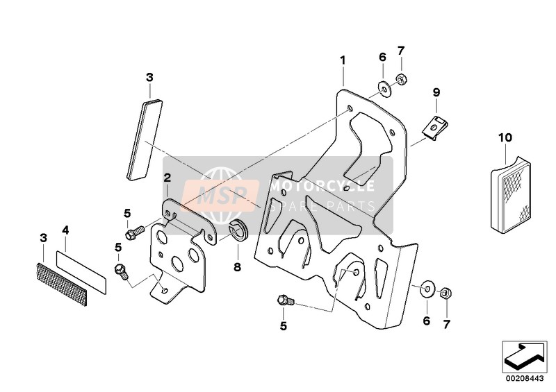 63148529378, Catadioptre Jaune, BMW, 1