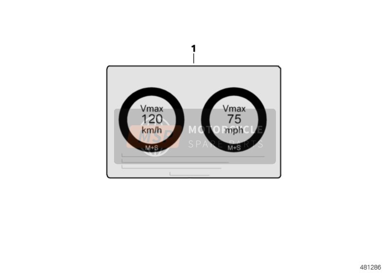 71247718540, Sticker V-MAX 120KM/H / 75MP/H, BMW, 0