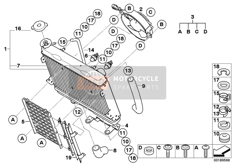 BMW G 450 X (0145) 2007 Termosifone per un 2007 BMW G 450 X (0145)