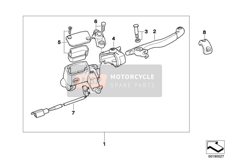 BMW G 450 X (0145) 2007 Levier de frein à main pour un 2007 BMW G 450 X (0145)