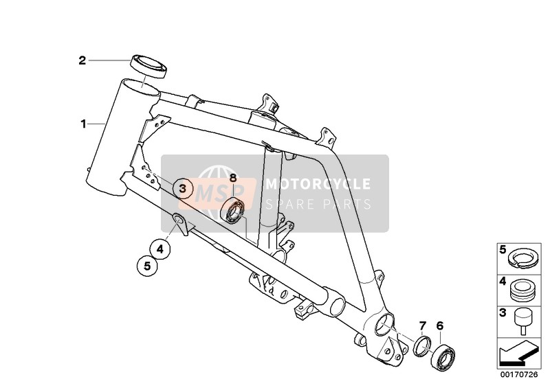 BMW G 450 X (0145) 2008 FRONT FRAME for a 2008 BMW G 450 X (0145)