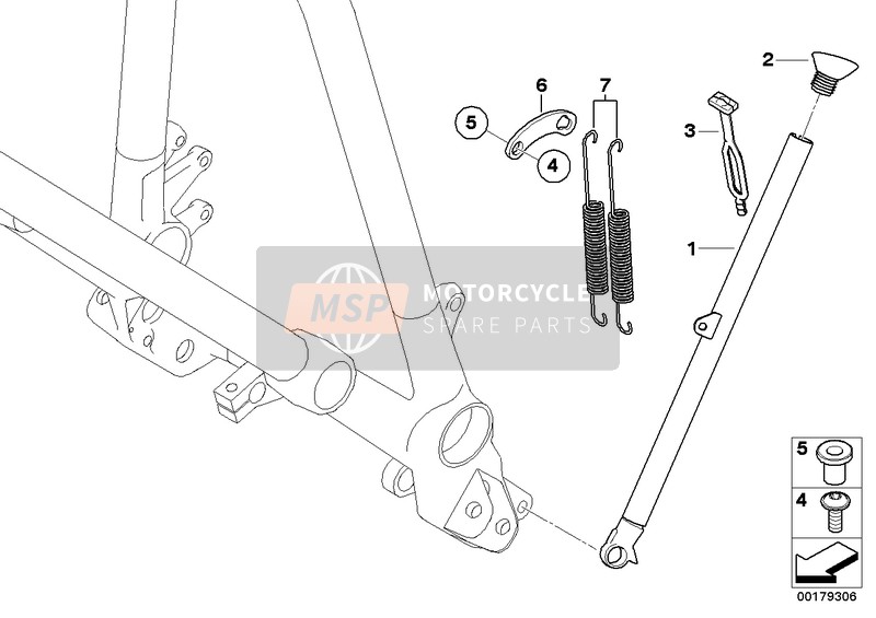 BMW G 450 X (0145) 2007 Béquille latérale pour un 2007 BMW G 450 X (0145)