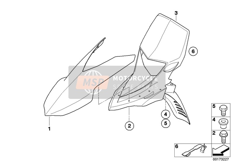 BMW G 450 X (0145) 2010 Guardabarros delantero para un 2010 BMW G 450 X (0145)