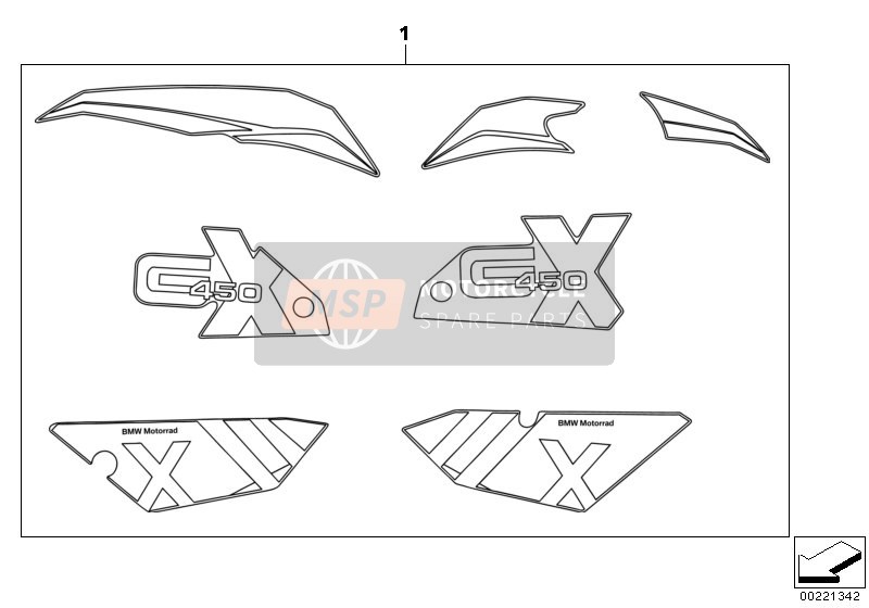 BMW G 450 X (0145) 2010 Stickers voor een 2010 BMW G 450 X (0145)